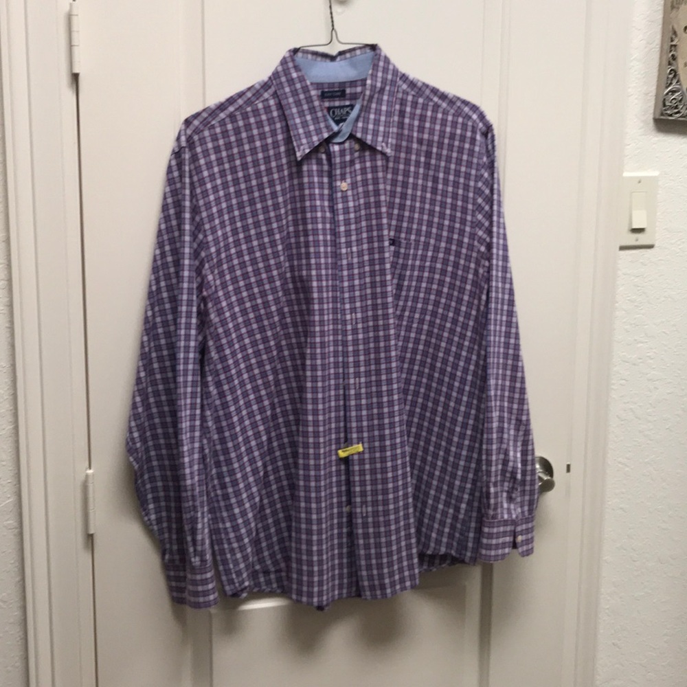 Chaps plaid cotton dress shirt